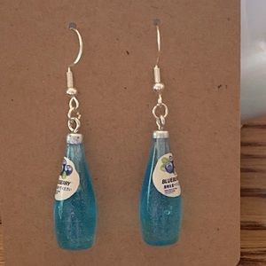 Blueberry soda earrings with silver wires and random gift bag